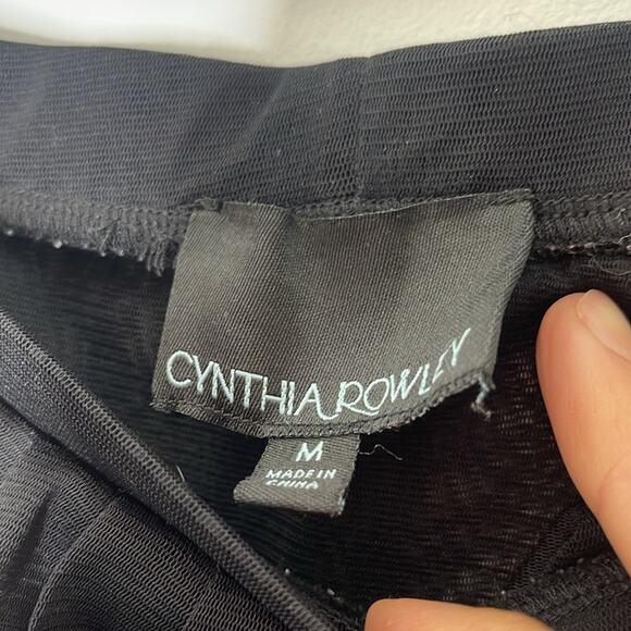 CYNTHIA ROWLEY Black Sheer Double Layered Mesh Strapless Dress Size Medium - Picture 3 of 9